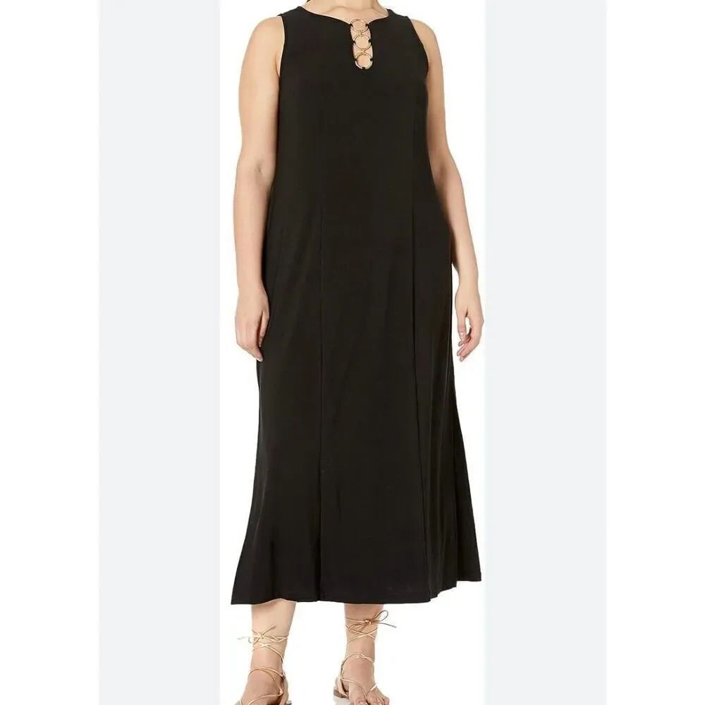 MSK Woman’s Plus Size 3 Ring Stretch Midi Dress Size 1X